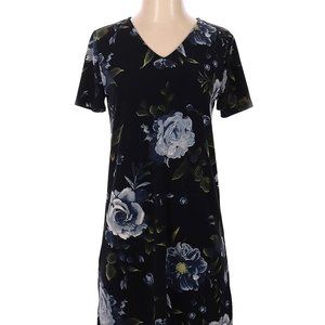 Christian siriano black navy floral basic dress